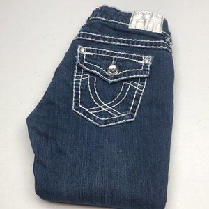 VINTAGE L.A. IDOL DENIM CAPRIS 5/29x21 CRYSTALS 💎